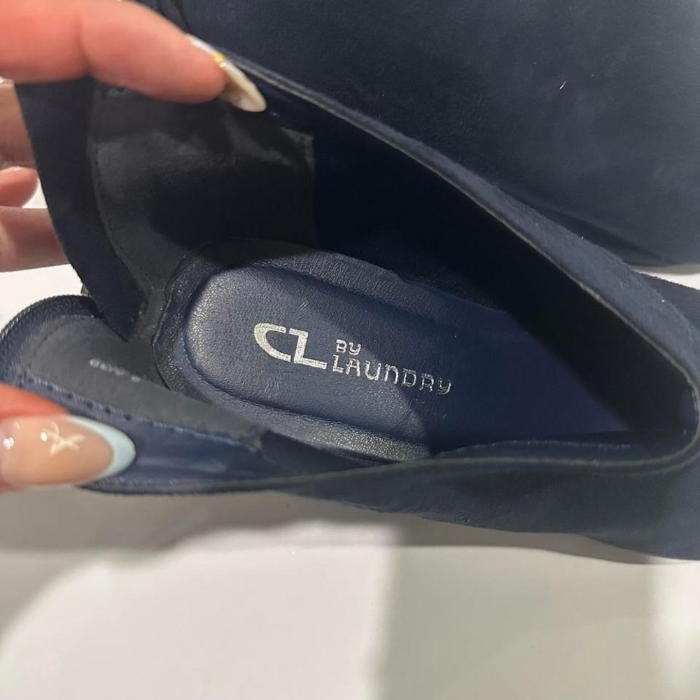 Laundry Dark Blue Wedge 2000s Heels Size 8.5 - Picture 5 of 6
